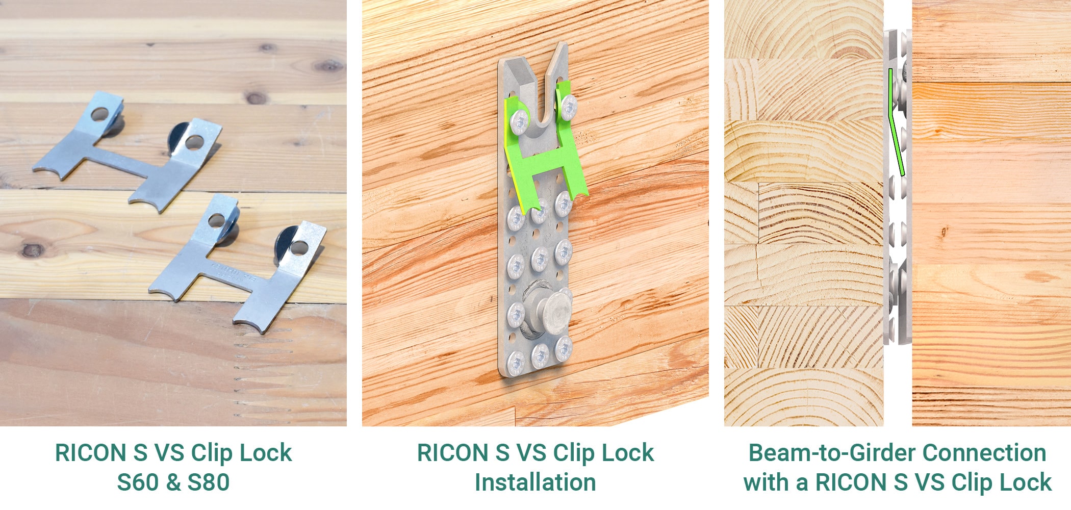 MTC Solutions RICON S VS clip locks install on the primary member beam hanger plate, requiring slight modifications to the screw pattern and reducing the allowable load