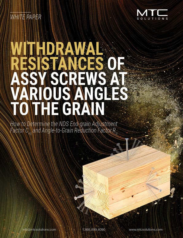 Withdrawal Resistances of ASSY Screws at Various Angles to the Grain