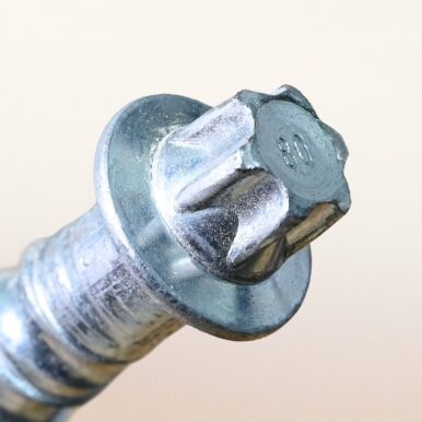 Reverse head, featured in ASSY VG RH fully threaded self-tapping screws STS and designed for large-scale reinforcement in mass timber construction