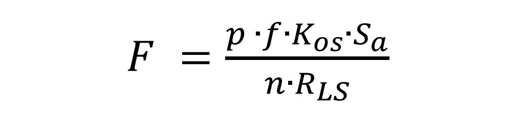 Equation calculating anchor demand, F