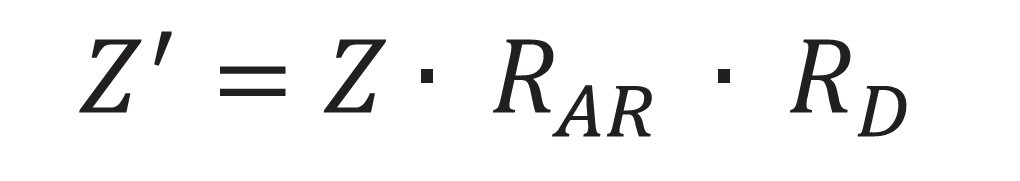 Equation calculating adjusted anchor capacity, Z'